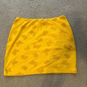 PacSun Yellow Butterfly Pencil Skirt